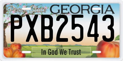 GA license plate PXB2543