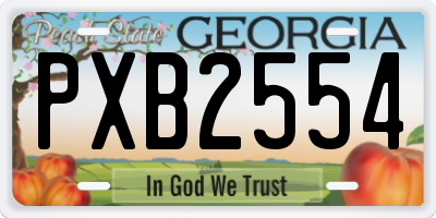 GA license plate PXB2554