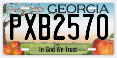 GA license plate PXB2570