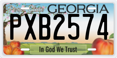 GA license plate PXB2574