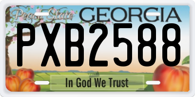 GA license plate PXB2588
