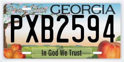 GA license plate PXB2594