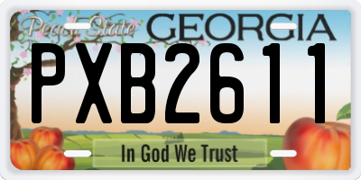 GA license plate PXB2611