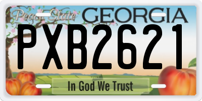 GA license plate PXB2621