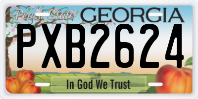 GA license plate PXB2624