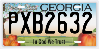 GA license plate PXB2632