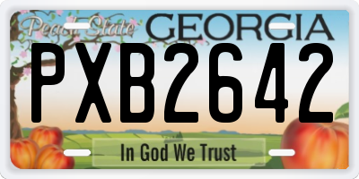 GA license plate PXB2642