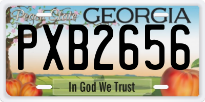GA license plate PXB2656