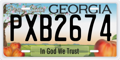 GA license plate PXB2674