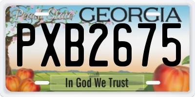 GA license plate PXB2675