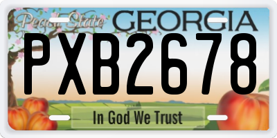 GA license plate PXB2678