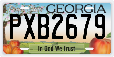 GA license plate PXB2679