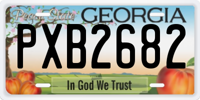 GA license plate PXB2682