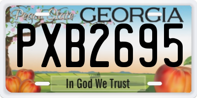 GA license plate PXB2695