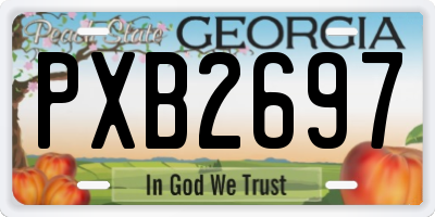 GA license plate PXB2697