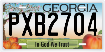 GA license plate PXB2704