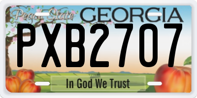 GA license plate PXB2707