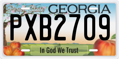 GA license plate PXB2709