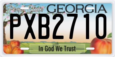 GA license plate PXB2710