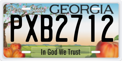 GA license plate PXB2712