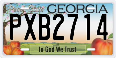 GA license plate PXB2714