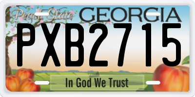 GA license plate PXB2715