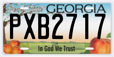 GA license plate PXB2717