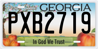 GA license plate PXB2719