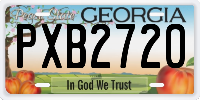 GA license plate PXB2720