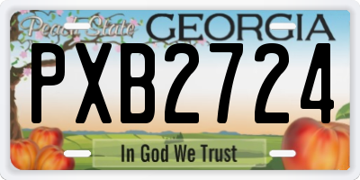 GA license plate PXB2724
