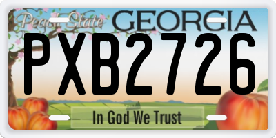 GA license plate PXB2726