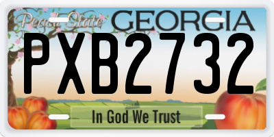 GA license plate PXB2732