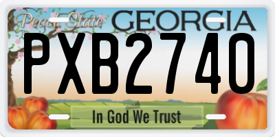 GA license plate PXB2740