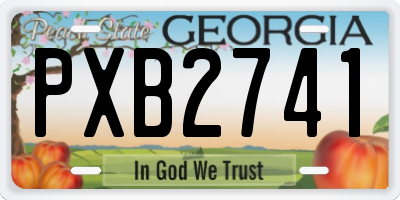 GA license plate PXB2741