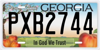 GA license plate PXB2744