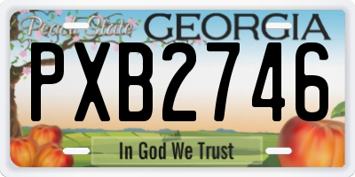 GA license plate PXB2746
