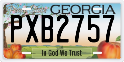 GA license plate PXB2757