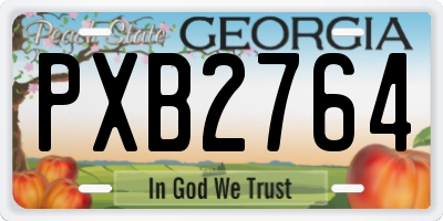 GA license plate PXB2764