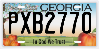 GA license plate PXB2770