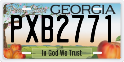 GA license plate PXB2771