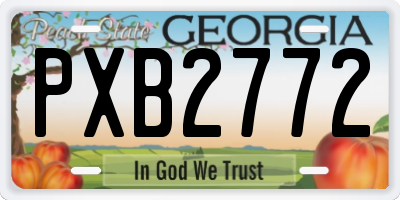 GA license plate PXB2772