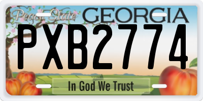GA license plate PXB2774