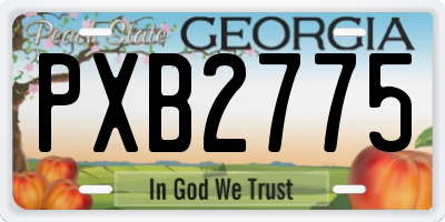 GA license plate PXB2775