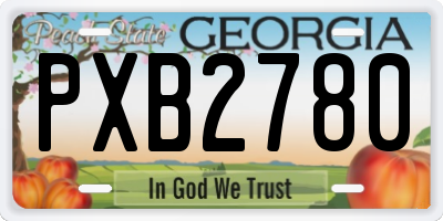 GA license plate PXB2780