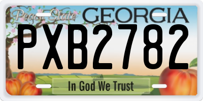 GA license plate PXB2782