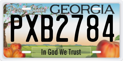 GA license plate PXB2784