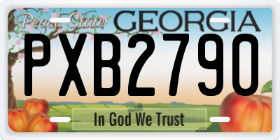 GA license plate PXB2790