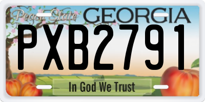 GA license plate PXB2791