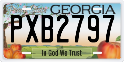 GA license plate PXB2797