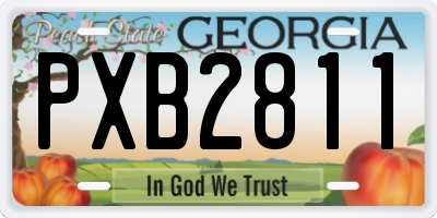 GA license plate PXB2811